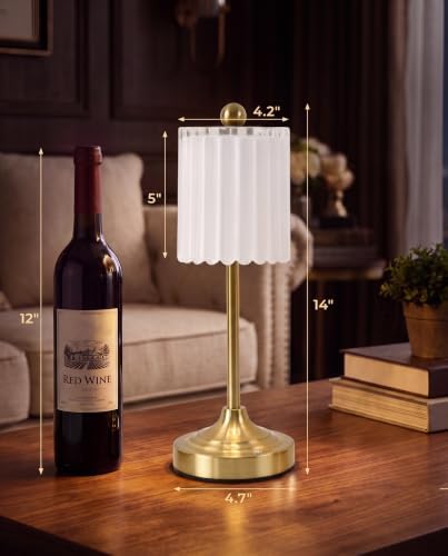 Vintage Cordless Accent Table Lamp 14" High - Image 3