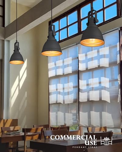 2-Pack Black Pendant Lights Kitchen Island, 6.5" Metal Shade - Image 6