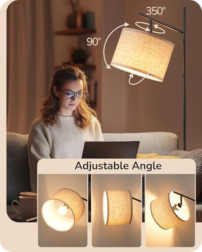 EDISHINE Modern Black Floor Lamps for Living Room, 64.7" Arc Standing Lamp - Image 3
