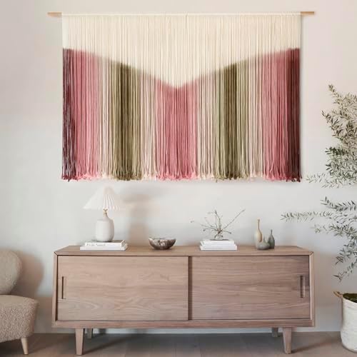 Macrame Wall Hanging Large Scale Tie Dye Yarn Wall Art Home Decor 57"W*35"L - Image 3