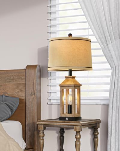 G-SAFAVA 23.75" Farmhouse Table Lamps USB A+C Charging Ports 3-Way Dimmable - Image 6