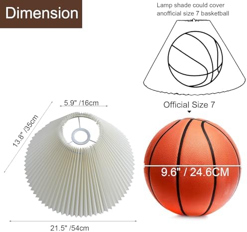 Large Pleated Lamp Shade for Arc/Arched Floor Lamps Replacement spider lampshade 5.9"Top X 21.5"Bottom X 13.8"High-Cream - Image 5