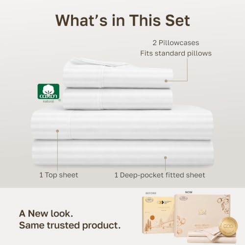 California Design Den 100% Cotton Sateen Full Size Bed Sheet Set, 4 Pcs - Image 3