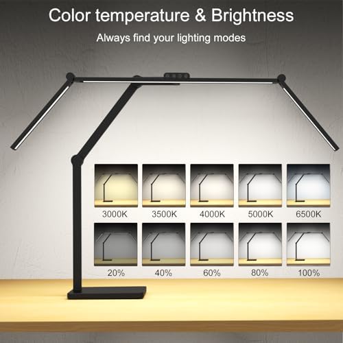 Omorepa 36W 3000LM Ultra Bright Architect Desk Lamp with Base, 47.4Inches Wide Tall Overhead Desk Light for Home Office, Dimmable Table Light with Remote for Desktop Working,Drafting,Reading - Image 5