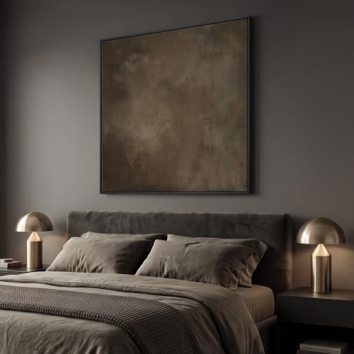 Extra Large Framed Neutral Brown Abstract Wall Art for Living Room, 48x48 - Image 4