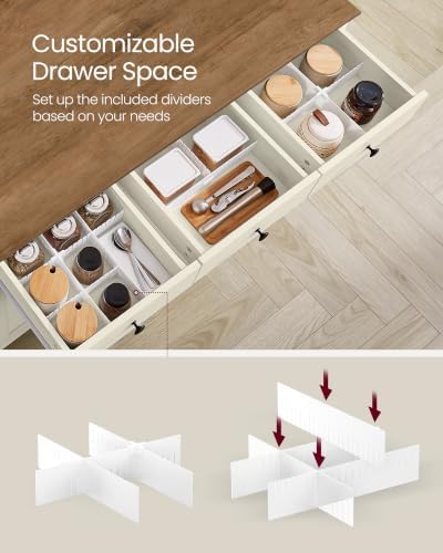VASAGLE Buffet Cabinet, Coffee Bar with 3 Drawers, Adjustable Shelf - Image 5