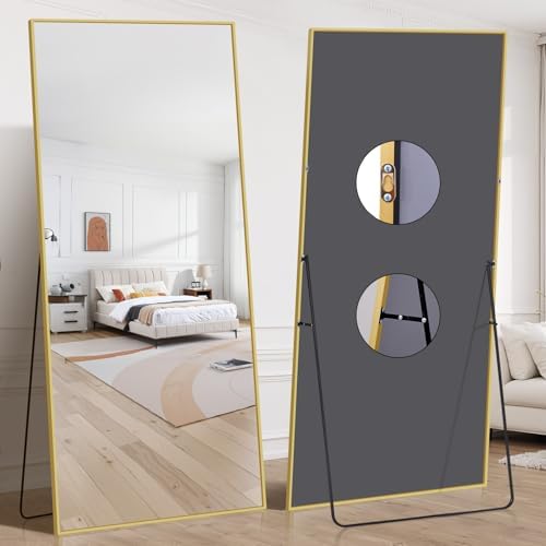 76"x34" Floor Mirror Full Length - Standing Mirror with Aluminum Alloy Frame, Large Body Mirror for Bedroom, Living Room, Wall Mounted or Leaning - Image 2