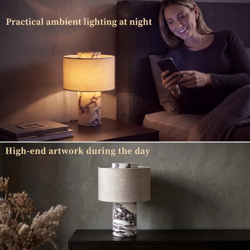 Plug-in Marble Table Lamp, Natural Stone Lamps Luxury Decorative Table Lamp - Image 2