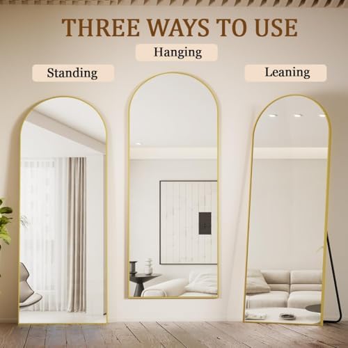 Koonmi 71x28 Arched Full Length Mirror, Floor Mirror with Stand - Image 6