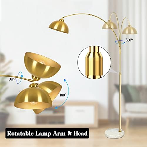 GoBright Gold 73" Arc Floor Lamp, Adjustable Farmhouse Tall Stand Up Light - Image 3
