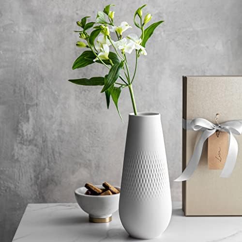 Villeroy & Boch Collier Blanc Tall Vase : Carre, 4.5 in, Premium Porcelain, White - Image 3