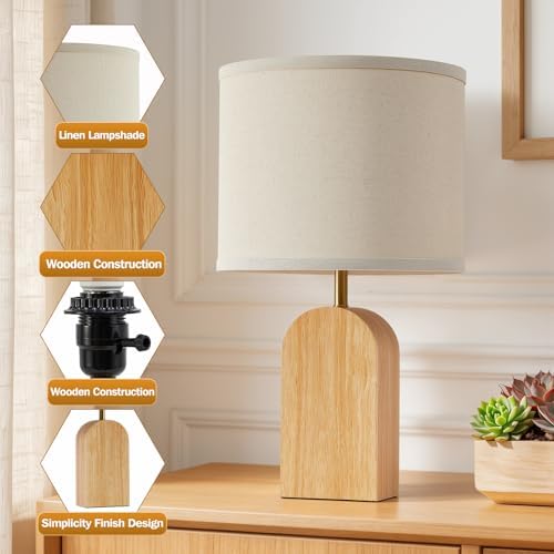 Table lamps for Bedroom Living Room,19" Bedside Lamps Set of 2,Burlywood - Image 5