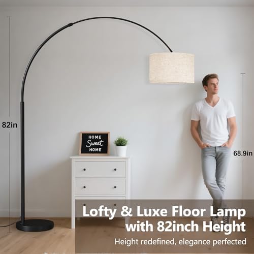 SUNMORY 82" Tall Arc Floor Lamp for Living Room, Large Standing Arched Lamp - Image 2