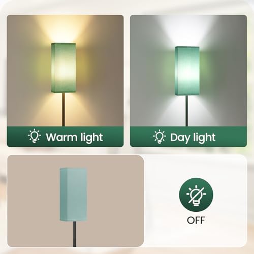 64.6" Floor Lamp, Pole Lamp with Foot Switch, Modern Standing Lamp, Minimalist Freestanding Lamp (Bulb Not Included), for Living Room, Bedroom Office ETL Listed, Black and Teal J07LD05 - Image 6
