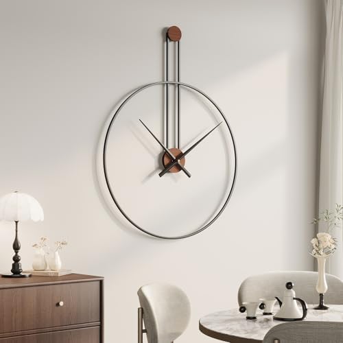 Cuspin 36 Inch Large Wall Clock, Modern Black Metal Clocks for Living Room - Image 3