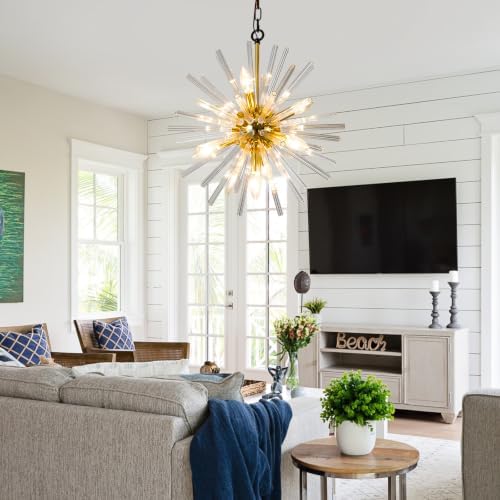 Vezzio Gold Crystal Chandelier Light Fixtures - Image 6