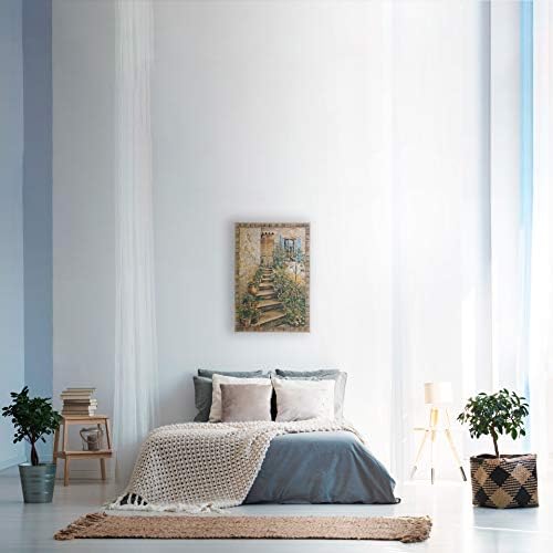 Tuscan Villa II by Roger Duvall | Woven Tapestry Wall Art Hanging | Rustic Italian Village Steps | 100% Cotton USA Size 34x26 - Image 2