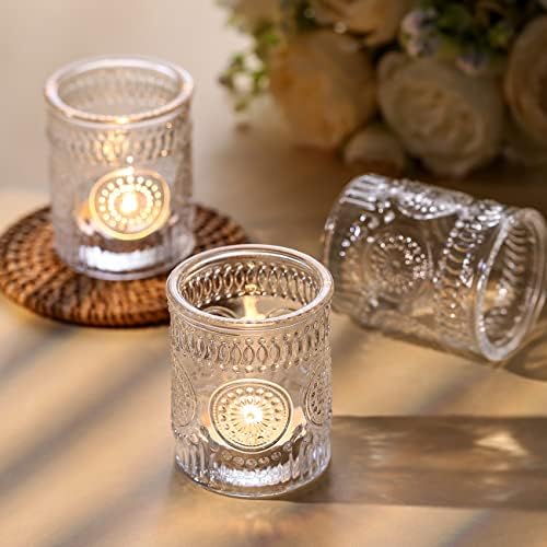 Clear Votive Candle Holders Set of 24- Glass Tea Light Candle Holders Bulk - Image 3