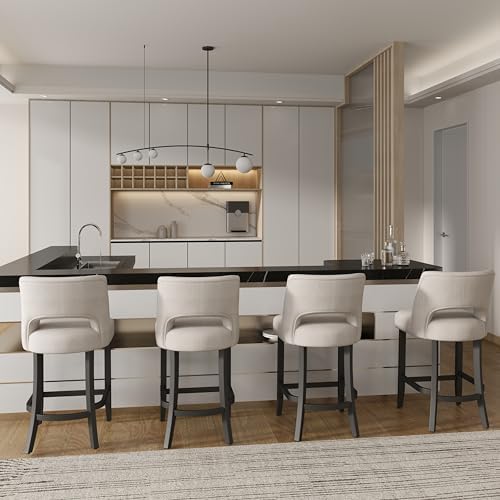 VKNOW Bar Stools Set of 2, 26" Upholstered Counter Height Bar Stools - Image 5