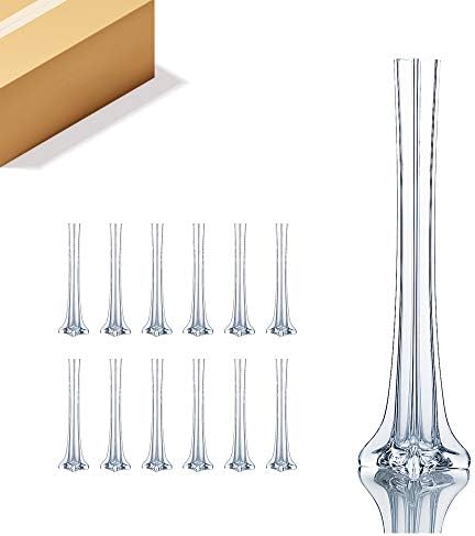 WGV Eiffel Tower Vase Bulk, Open 1", Height 16", (Multiple Sizes Choices) Clear Glass Floral Container with Sturdy Base, Flower Centerpiece for Wedding Event Home Decor, Arts Crafts, 12 Pieces by WGVInternational-OpusGlassware