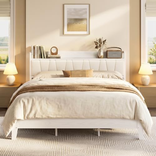 LIKIMIO California King Bed Frame with Storage Headboard & Charging Station by LIKIMIO