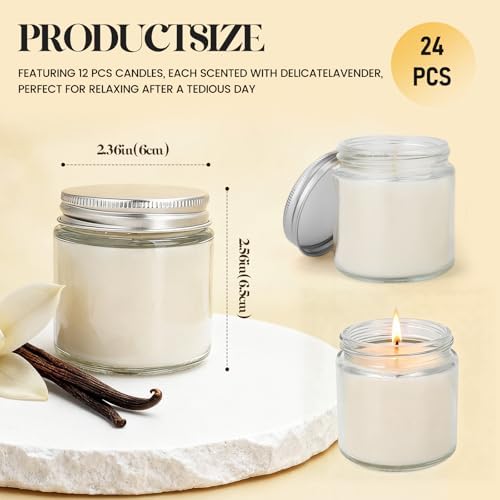 24 PCS 4oz White Soy Wax Candles, Classic Vanilla Scented Candle Gift Set | Warm & Cozy Bulk Favors for Weddings, Housewarming, Holiday Parties | Relaxing Home Fragrance. - Image 2