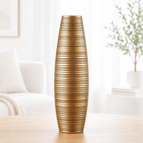 Leewadee Large Floor Vase 20 inches Polyresin for Pampas Grass, Dried Flowers by Leewadee