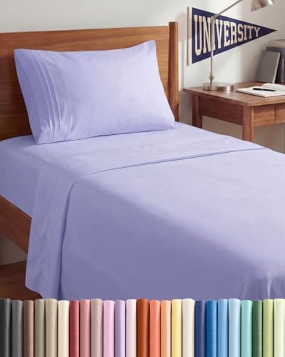 Twin XL 3 Piece Sheet Set - College Dorm Room Essentials - Lavender by CGKUnlimited