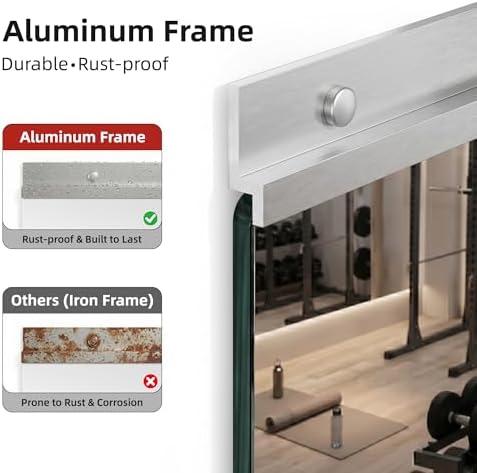 Home Gym Mirror for Wall, 48"x28"-2PCS Frameless Tempered Glass Mirror - Image 5