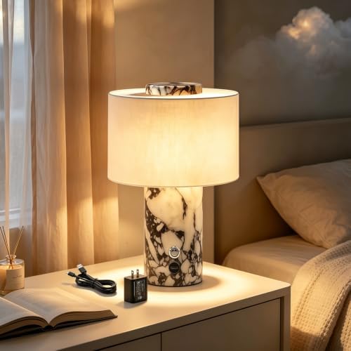 Marble Table Lamp, Rechargeable Cordless Table Lamps by Unknown