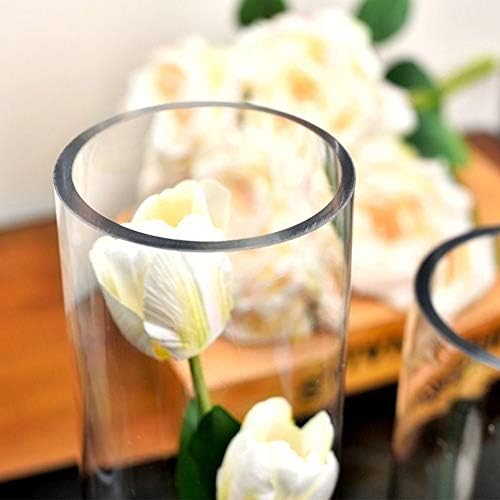 WGVI Quality Thick Weighted Clear Cylinder Glass Vases, 3" W x 12" H, Skinny Bud Vase Floral Bouquet Flower Arrangements Storage Container Candle Holders Decorative Accents, Bulk Wholesale, 18 Pieces - Image 4