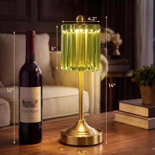 Vintage Cordless Accent Table Lamp 14" High - Image 3