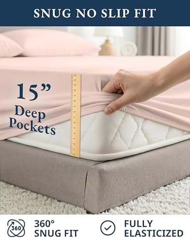 LANE LINEN Queen Size Sheet Set 100% Organic Cotton Percale - Sepia Rose - Image 7