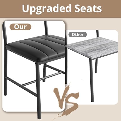 IRONCK Dining Table Set for 4, Kitchen Table and Chairs Set, Gray - Image 5