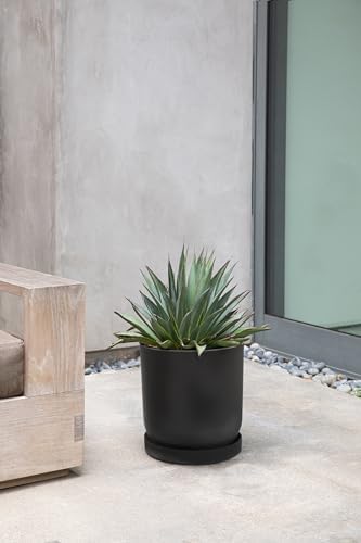 Veradek Mason Series Lima Planter & Drip Tray - Large Round Outdoor Planter - Image 5