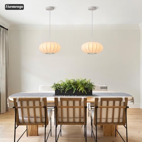 11.5in Small Bubble Pendant Light, Saucer White Imitation Silk - Image 6