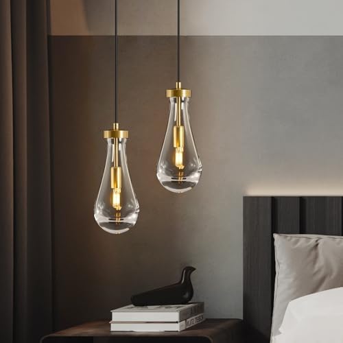 Set of 2 Raindrop Pendant Lights,Tear Drop Ceiling Pendants Light - Image 6