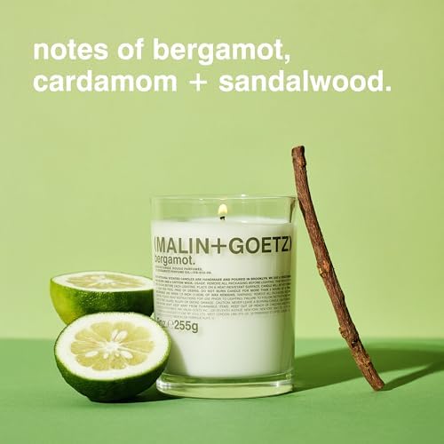 MALIN+GOETZ 9oz Scented Candle | Hand-Poured Soy Wax with Unique Fragrance Blends | Clean-Burning, Vegan & Cruelty-Free | Bergamot, Sage, Otto, Tomato, Strawberry, Cannabis, Dark Rum & Leather - Image 2