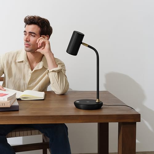 Brightech Ezra Office Desk Lamp – Wireless Charging Pad and Temperature Changing Light Options – Living Room Table Lamp for Mid-Century, Art Deco, Contemporary Décor - Black - Image 7