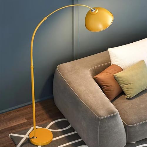 64 in Yellow Arc Floor Lamp for Living Room,Dome Shade Adjustable - Image 7