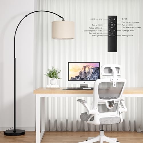 Ambimall 70" Dimmable Arc Floor Lamp with Remote, Color Temp Adjustable - Image 3