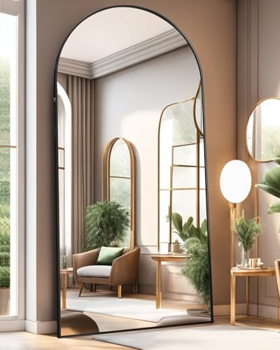 ITSRG Full Length Mirror with Stand, 47"x91" Floor Mirror Freestanding, Arched Mirror, Oversize (Black) - Image 2
