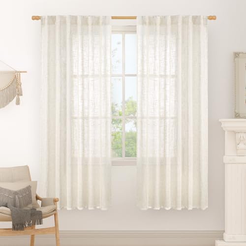LAMIT 68 inch Length Linen Curtains for Living Room 2 Panels, 52 x 68 Inch by LAMIT