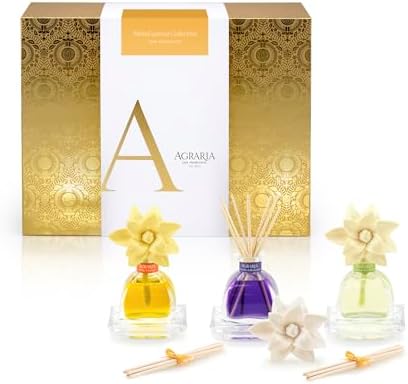 Agraria Our Signature PetiteEssence Collection, Handmade Sola Flower Reed Diffuser Set of 3, 1.7 oz Each, Scented Oil Diffuser Gift Set for Home by Unknown