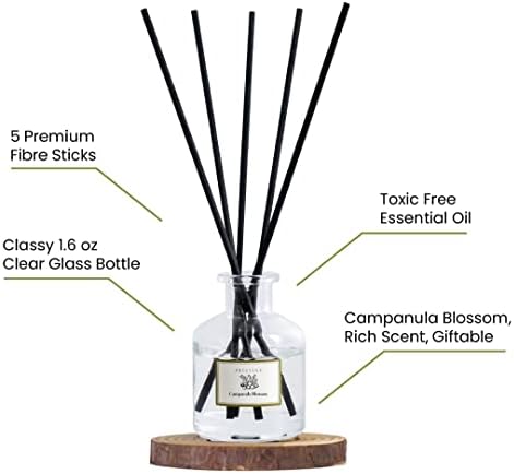 PRISTINE Campanula Blossom/Inspired by Hotel Duke Reed Diffuser for Home | Fresh Blend of Bluebell, Hyacinth, Cloves Reed Diffuser Set, Oil & Reed Diffuser Stick | Home & Office Decor | Fragrance Gift - Image 5