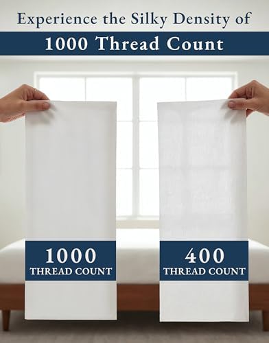 LANE LINEN 100% Egyptian Cotton Sheets King Size Silky Sateen Weave - White - Image 4