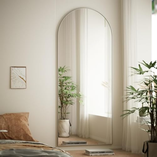 BEAUTYPEAK 71" x 26" Arch Full-Length Mirror with Stand, Silver - Image 6