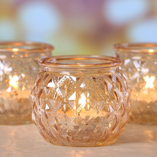 DARJEN 48 Pcs Gold Votive Candle Holders Round Glss Candle Holders Bulk - Image 5