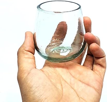 Clear 6 oz Roly Poly Glasses (set of 6), Recycled Glass, Lead-free, Toxin-Free (6 oz Roly Poly) - Image 4