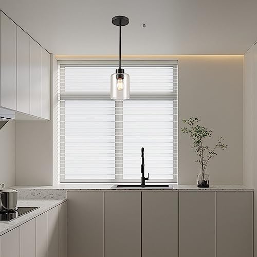 Black Pendant Lights Kitchen Island - Seeded Glass Pendant Light Fixture Multiple Stems Rods 3 Units 12 Inch 3 Units 4 Inch (2 Pack Black Seeded Downrod) - Image 3